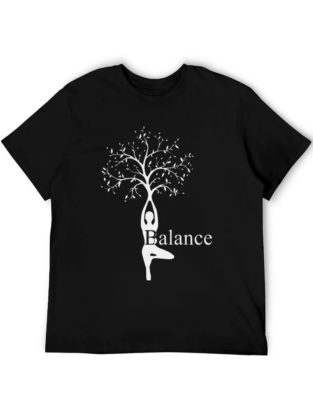 Balance Tree Yoga T-Shirt - Black