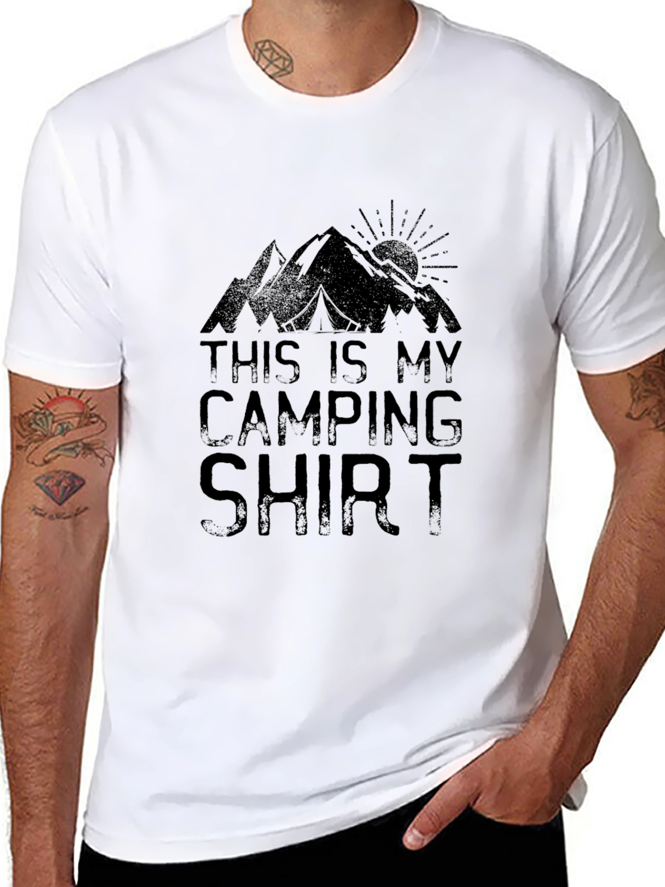 Camping Shirt - Mens Black Graphic Tee