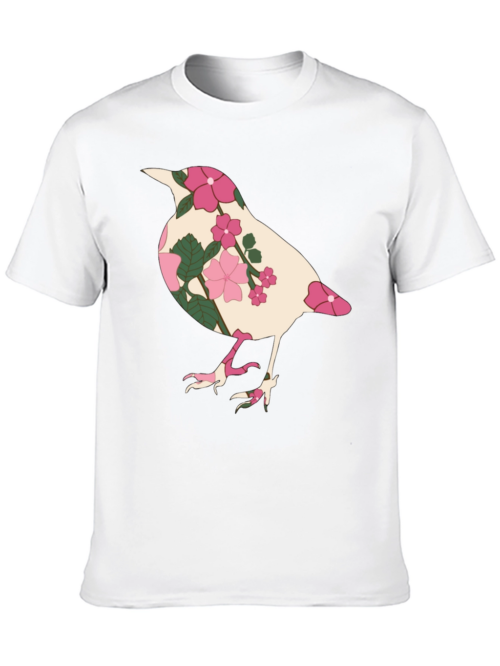 Floral Bird Graphic Tee - Black