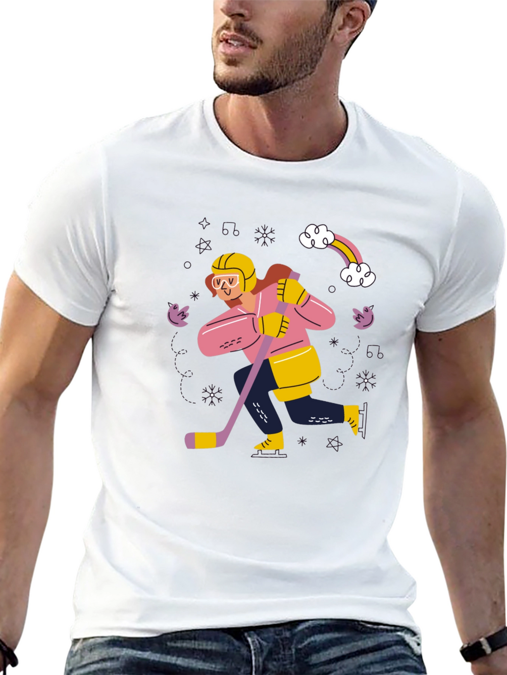 Hockey Player Graphic Tee - Unisex