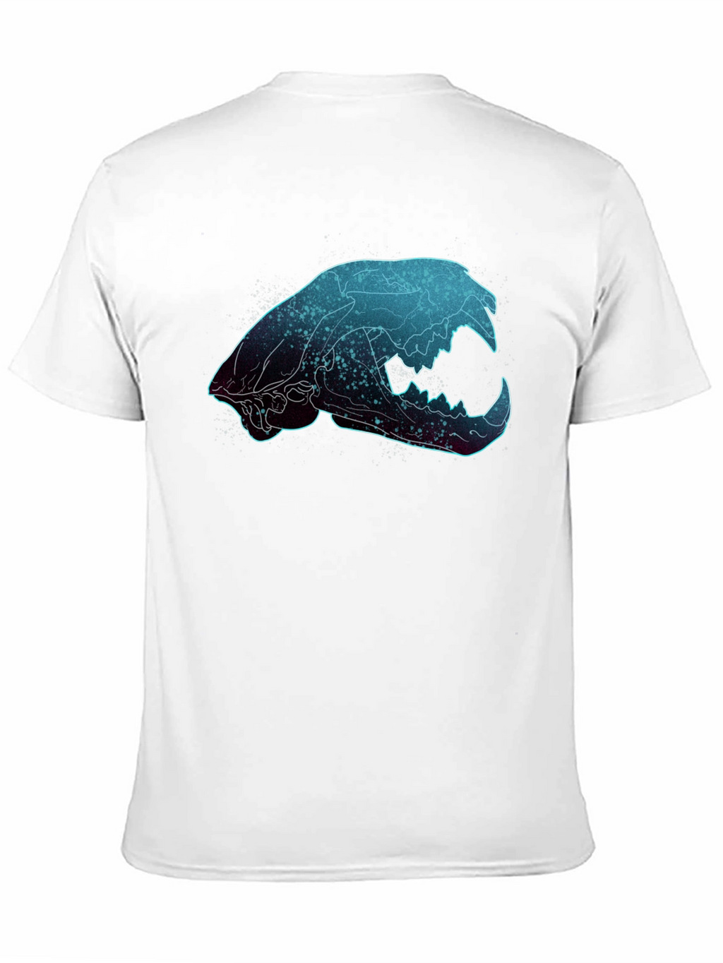 Galaxy Cat Skull Graphic T-Shirt