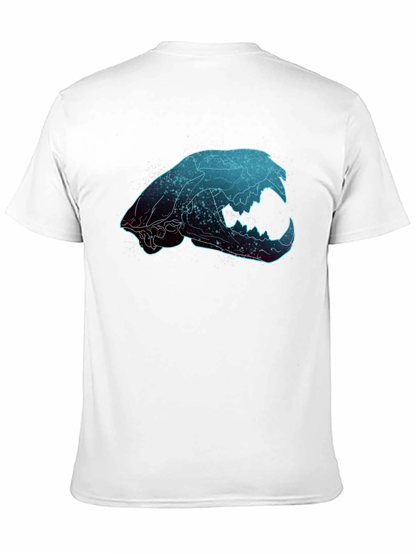 Galaxy Cat Skull Graphic T-Shirt