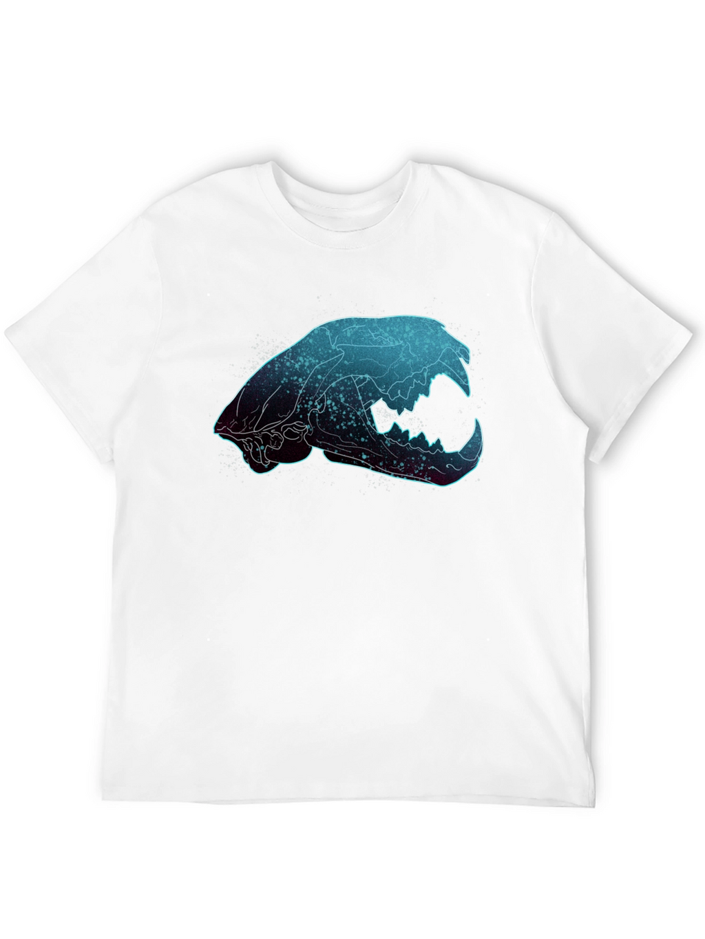 Galaxy Cat Skull Graphic T-Shirt