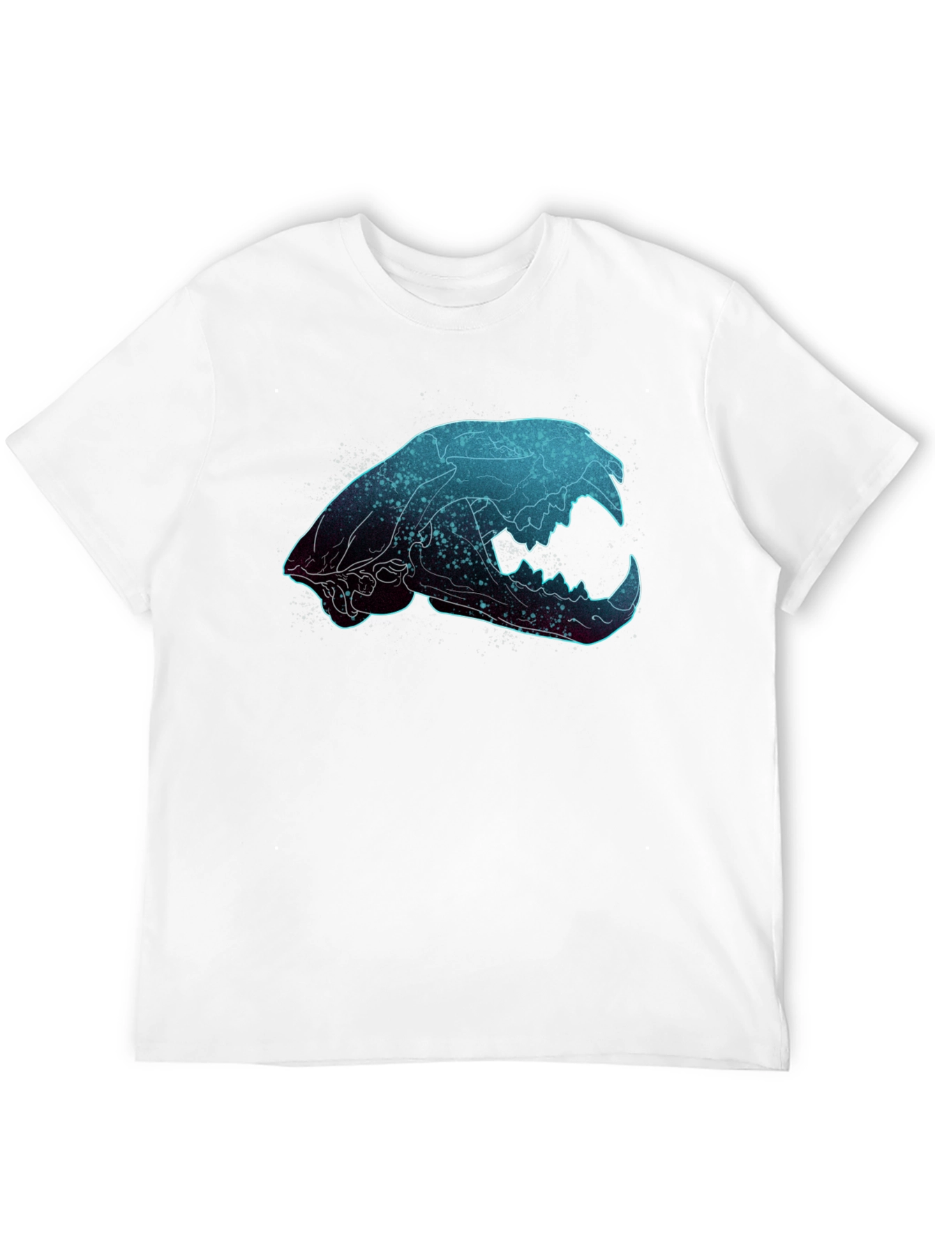 Galaxy Cat Skull Graphic T-Shirt