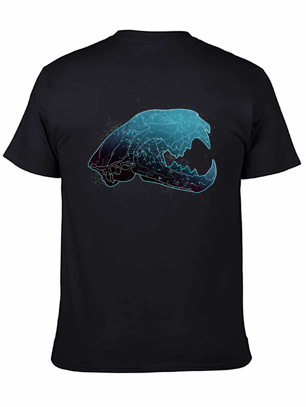 Galaxy Cat Skull Graphic T-Shirt