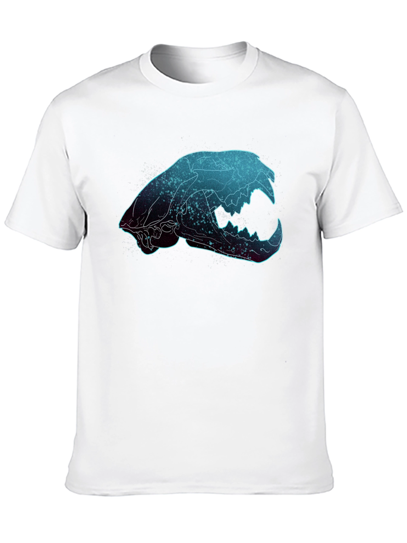 Galaxy Cat Skull Graphic T-Shirt