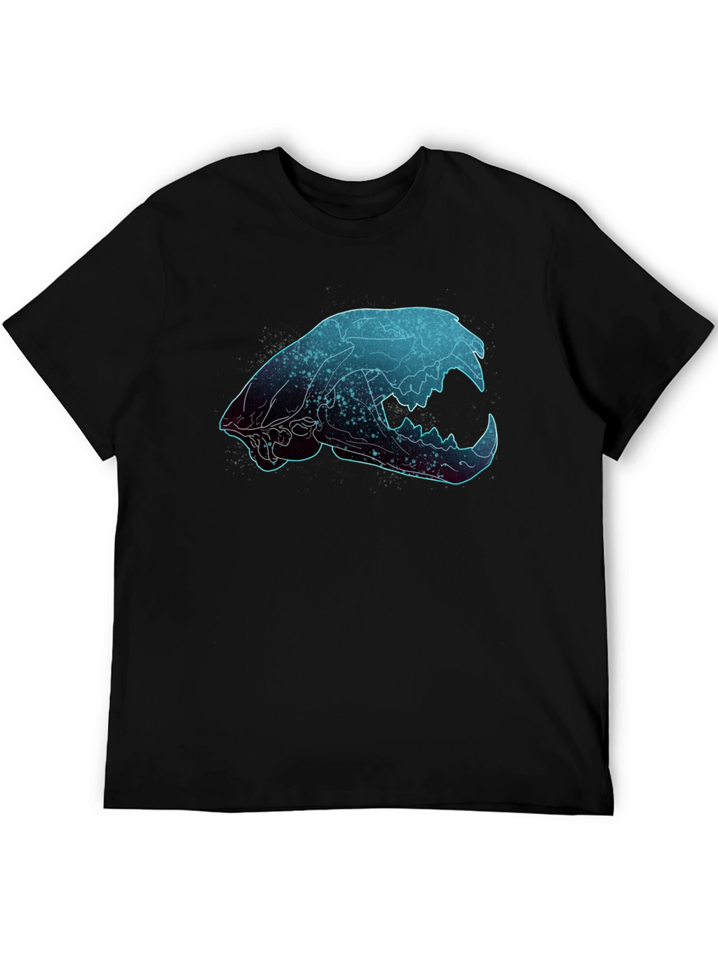 Galaxy Cat Skull Graphic T-Shirt