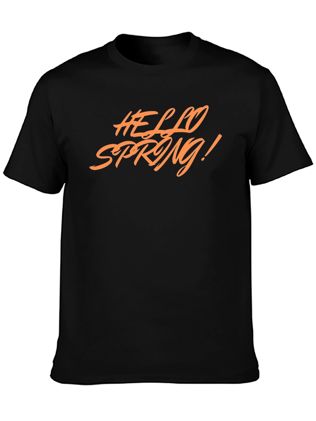 Hello Spring! Graphic Tee - Stylish Black T-Shirt