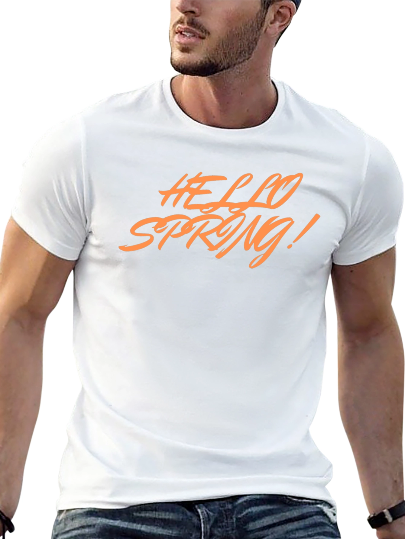 Hello Spring! Graphic Tee - Stylish Black T-Shirt