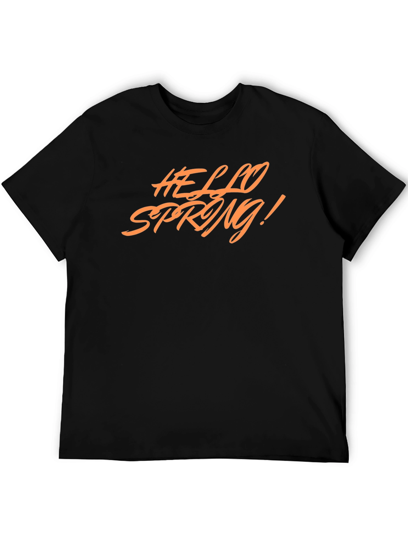 Hello Spring! Graphic Tee - Stylish Black T-Shirt