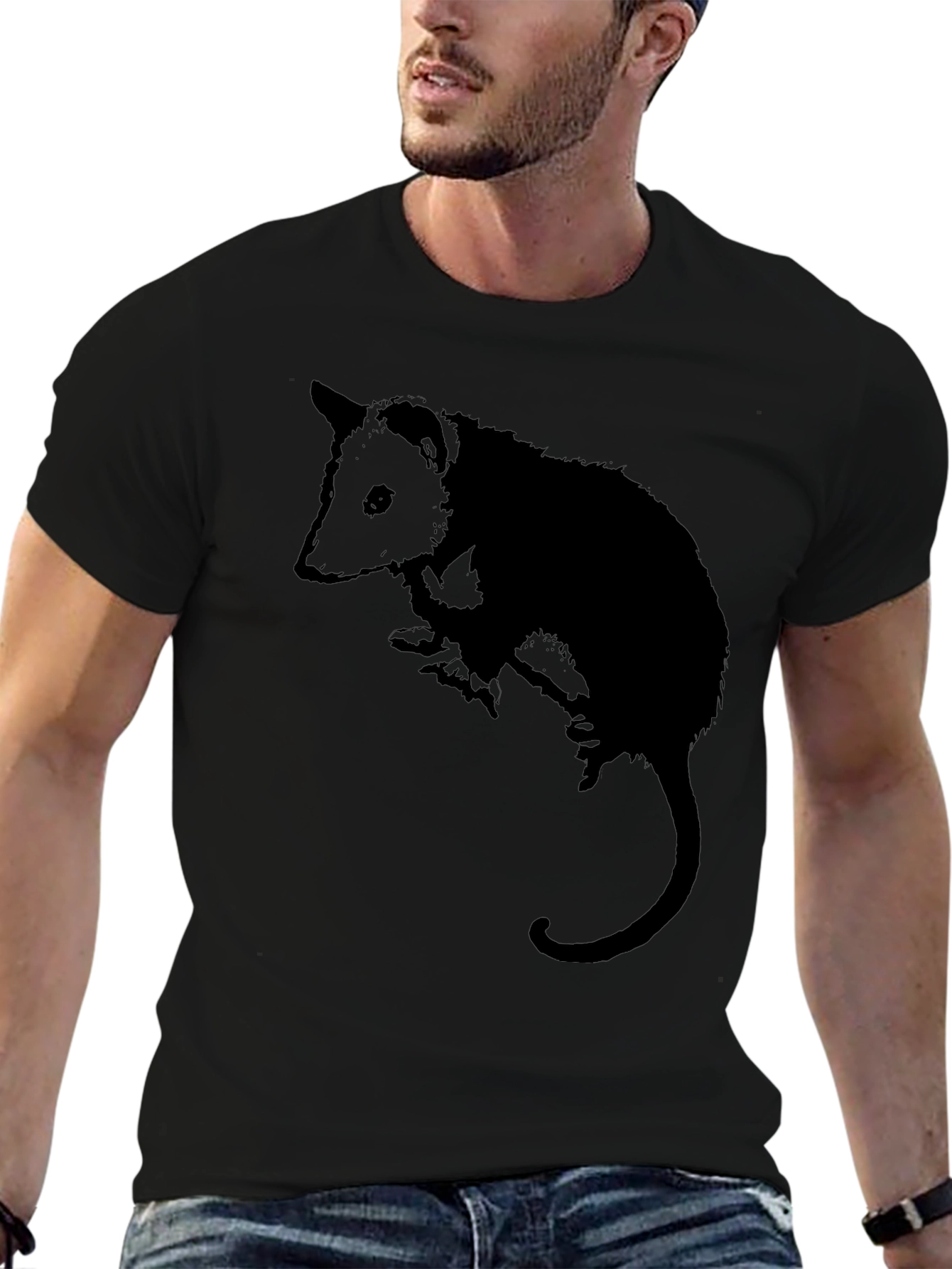 Opossum Silhouette Black Graphic Tee - Unisex