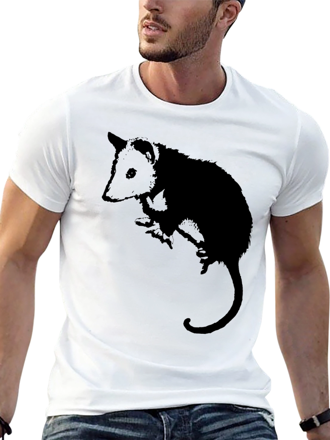 Opossum Silhouette Black Graphic Tee - Unisex