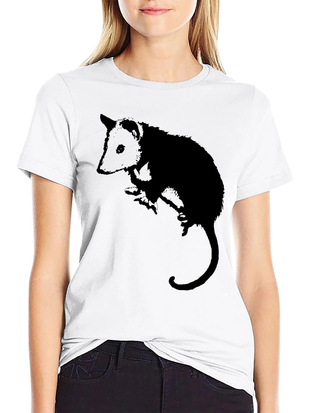 Opossum Silhouette Black Graphic Tee - Unisex