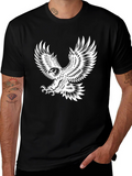 Mens Black T-Shirt with Eagle Graphic