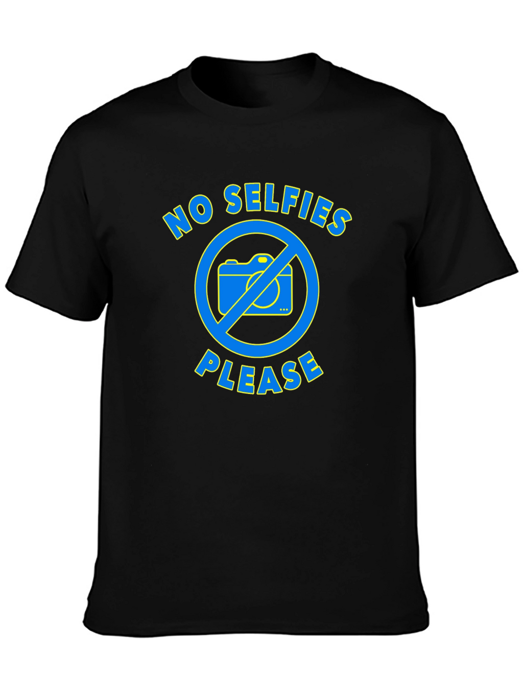 No Selfies Please Graphic T-Shirt - Black