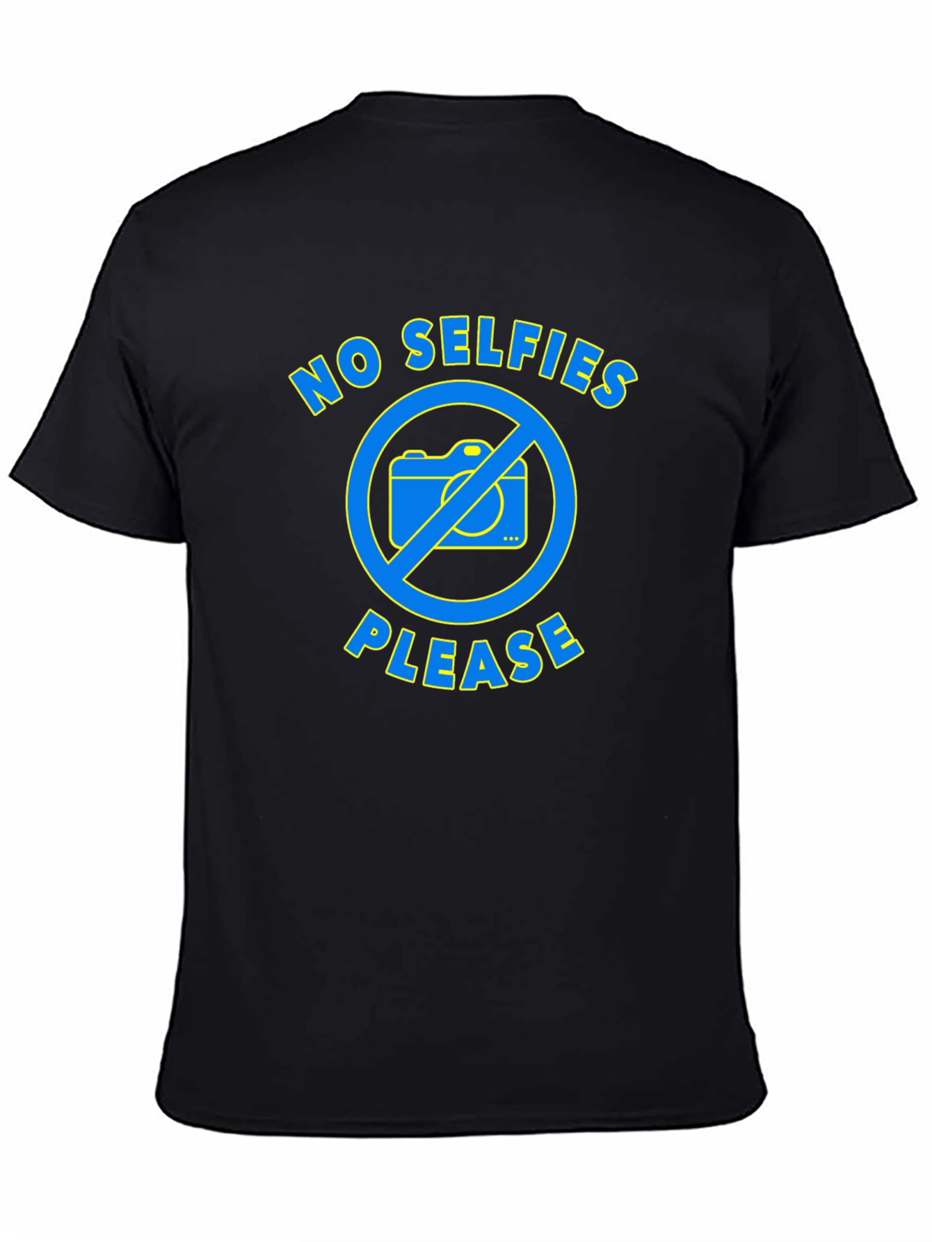 No Selfies Please Graphic T-Shirt - Black
