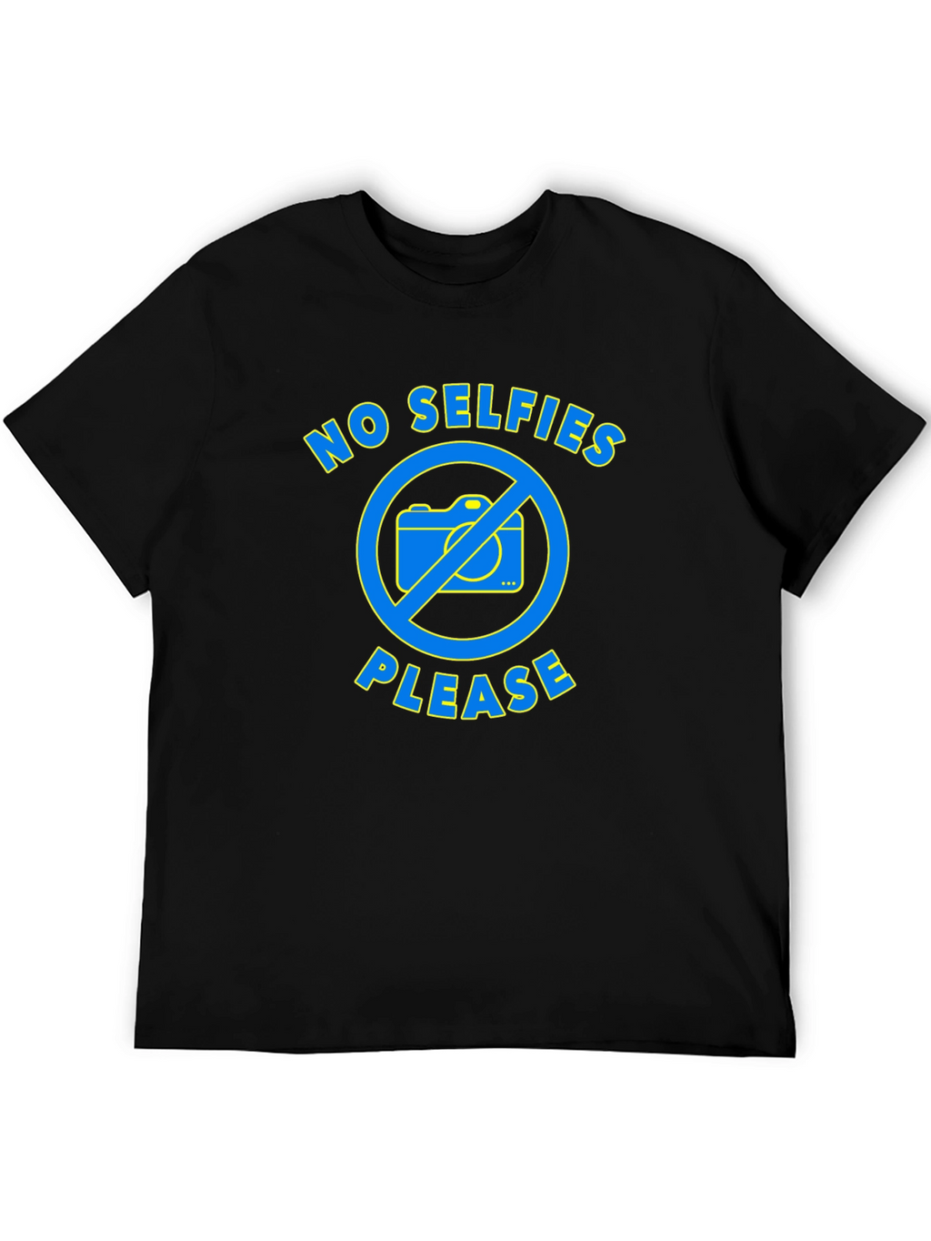 No Selfies Please Graphic T-Shirt - Black