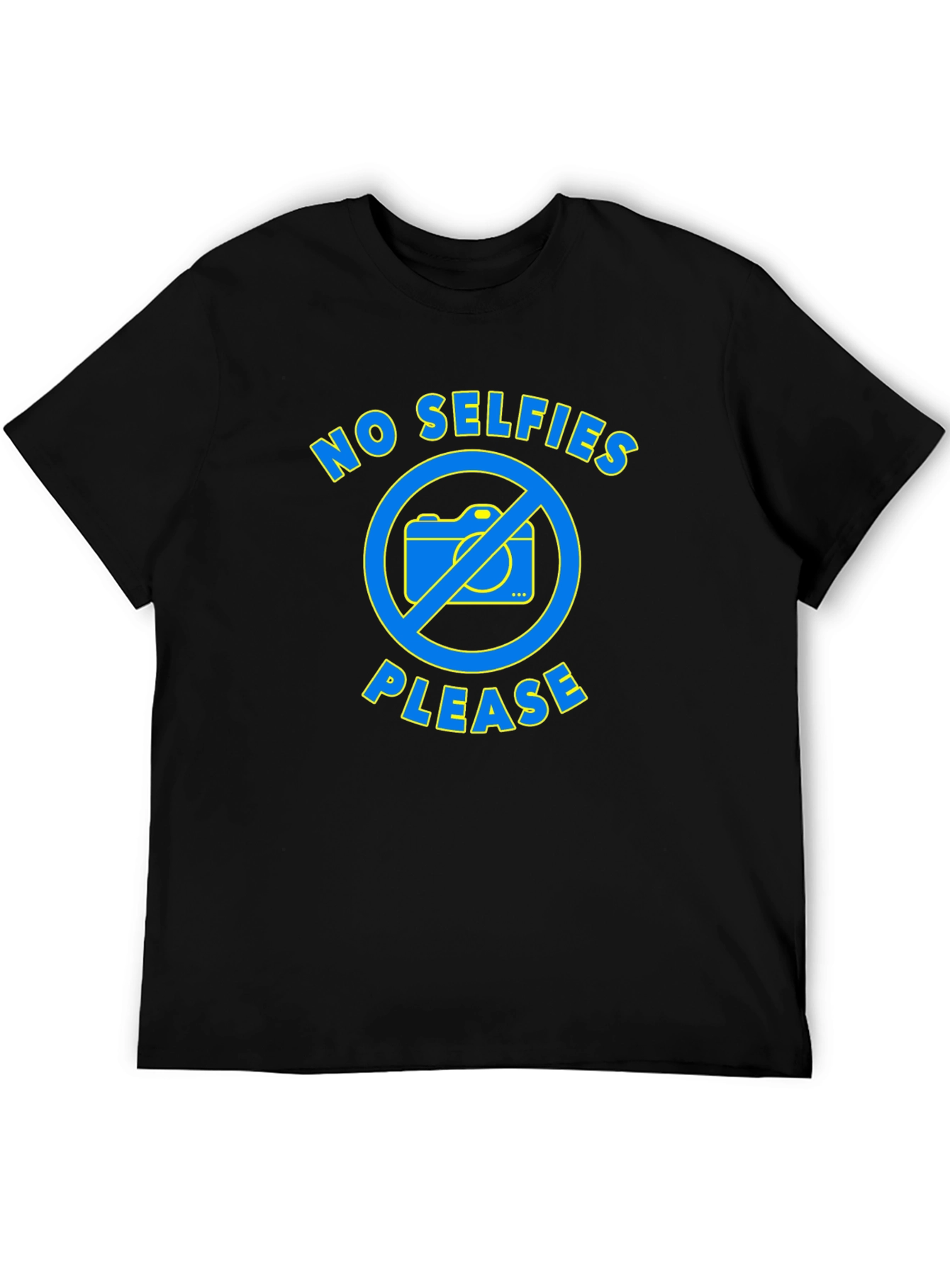 No Selfies Please Graphic T-Shirt - Black