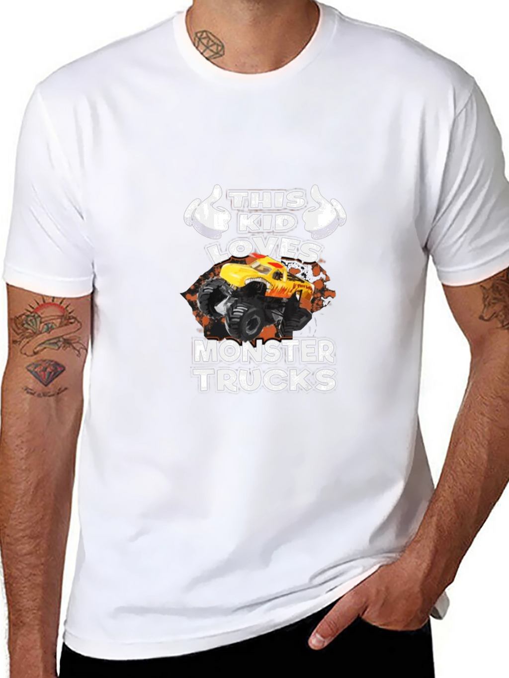 This Kid Loves Monster Trucks Black T-Shirt