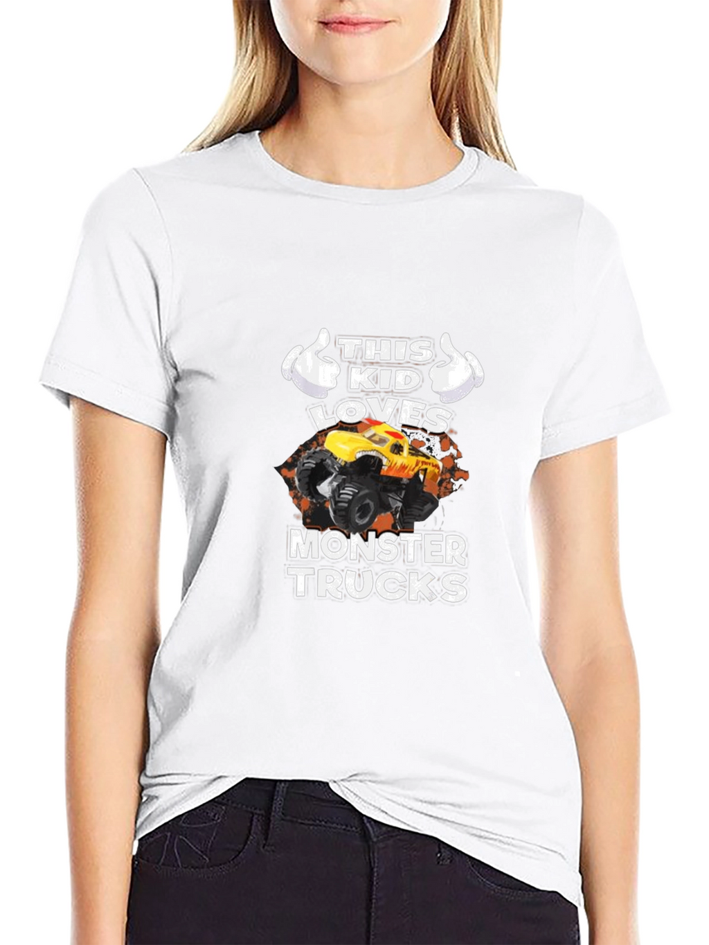 This Kid Loves Monster Trucks Black T-Shirt