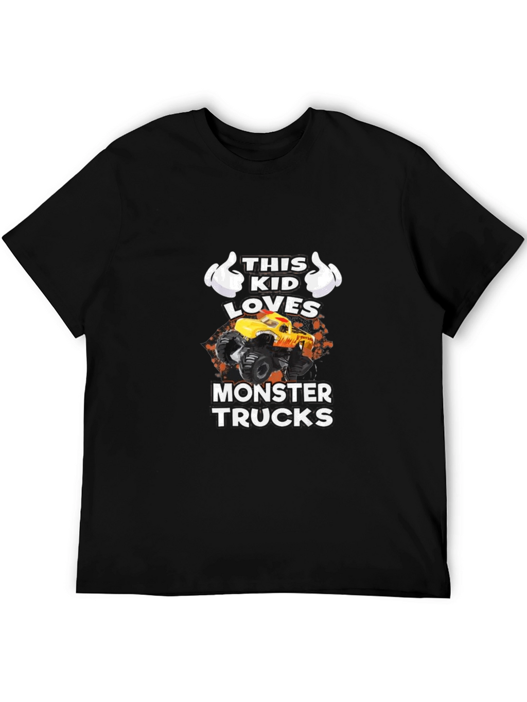 This Kid Loves Monster Trucks Black T-Shirt