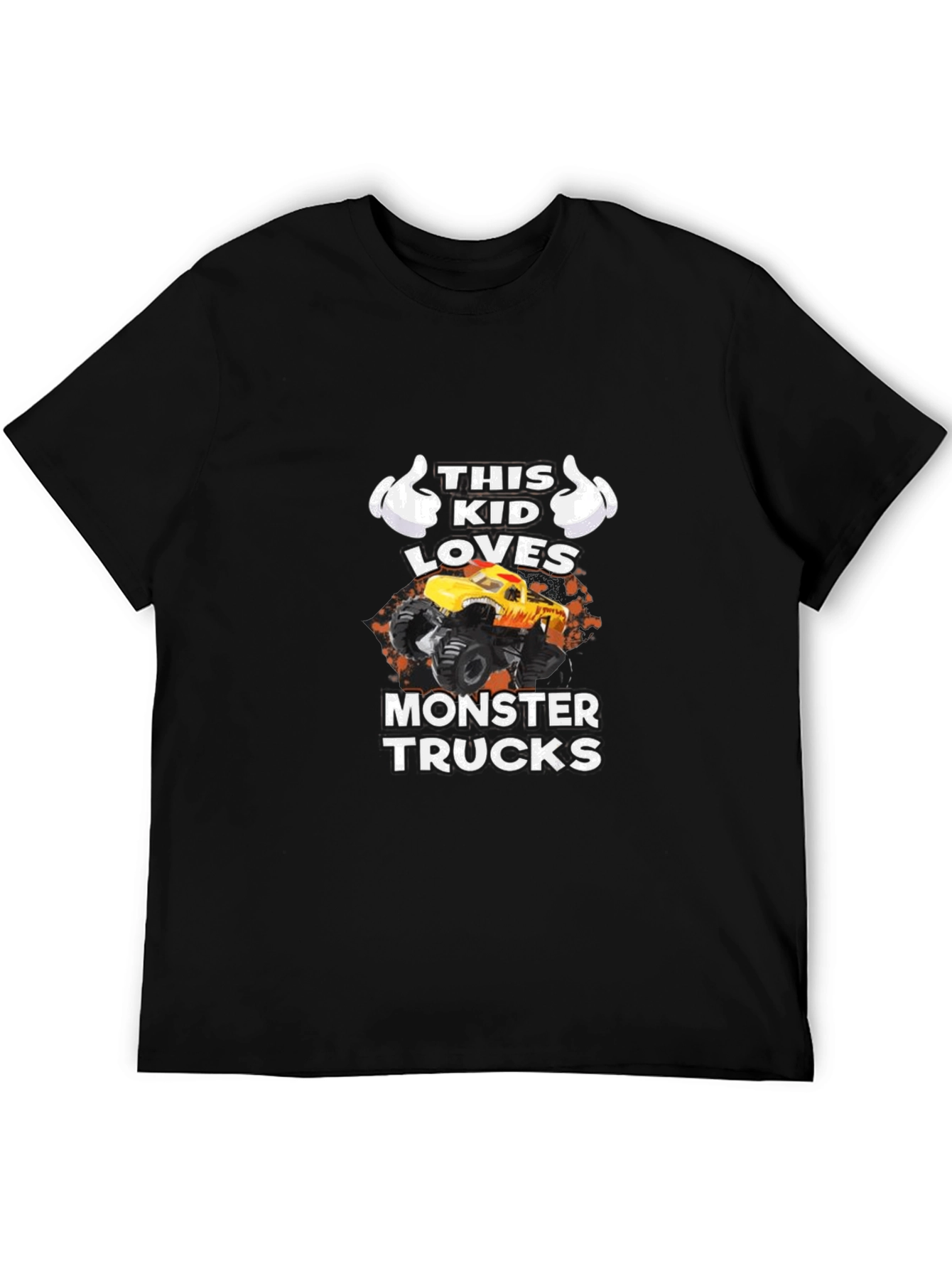 This Kid Loves Monster Trucks Black T-Shirt