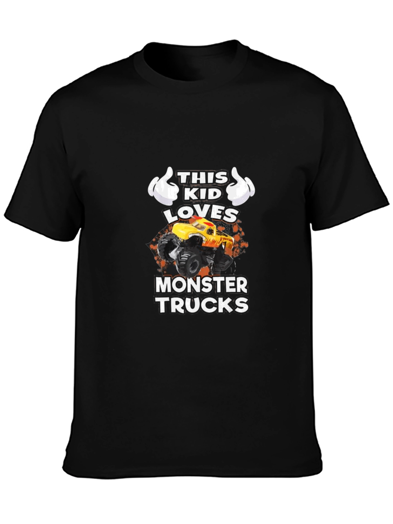 This Kid Loves Monster Trucks Black T-Shirt