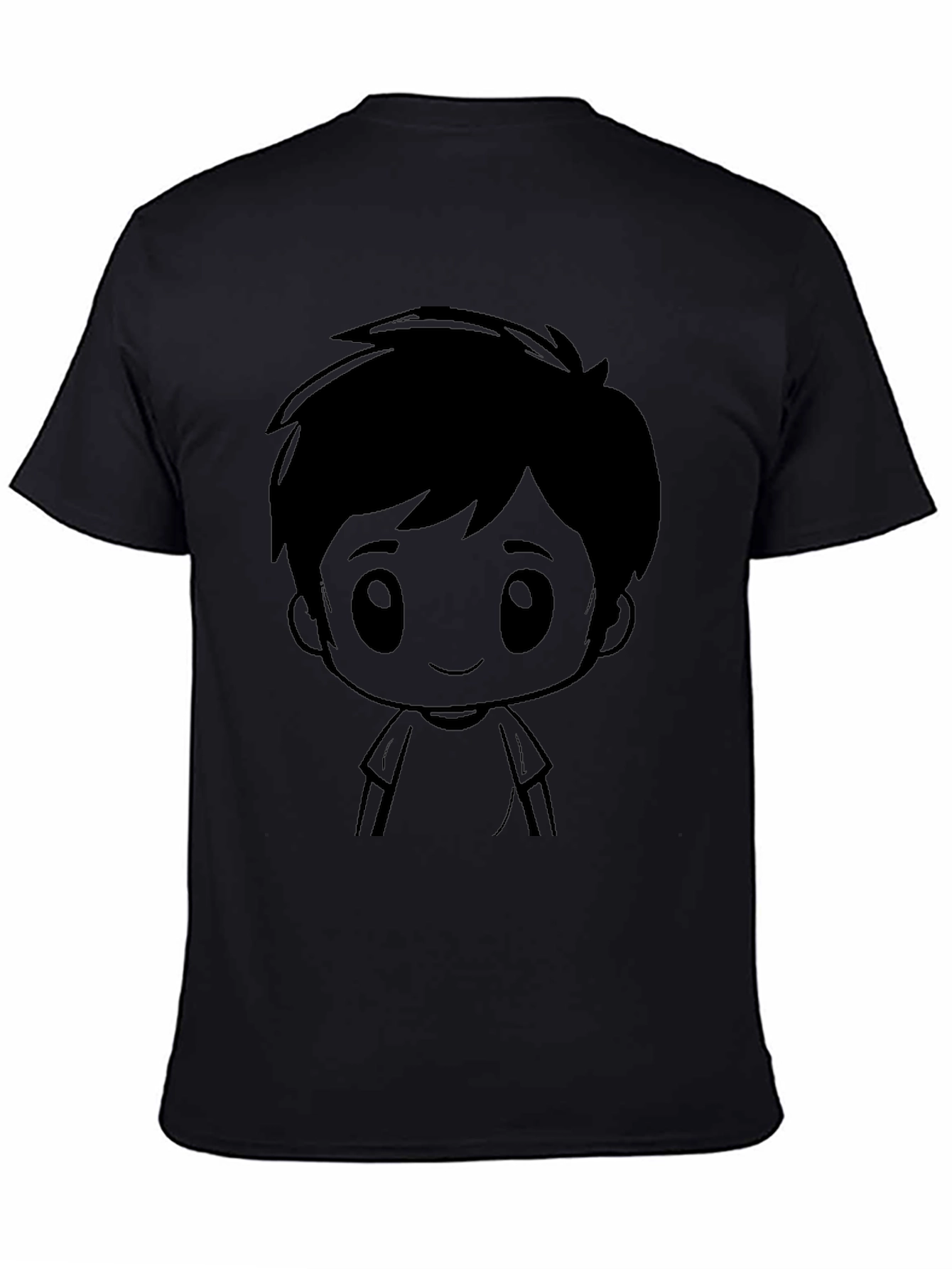 Cartoon Graphic Mens Black T-Shirt