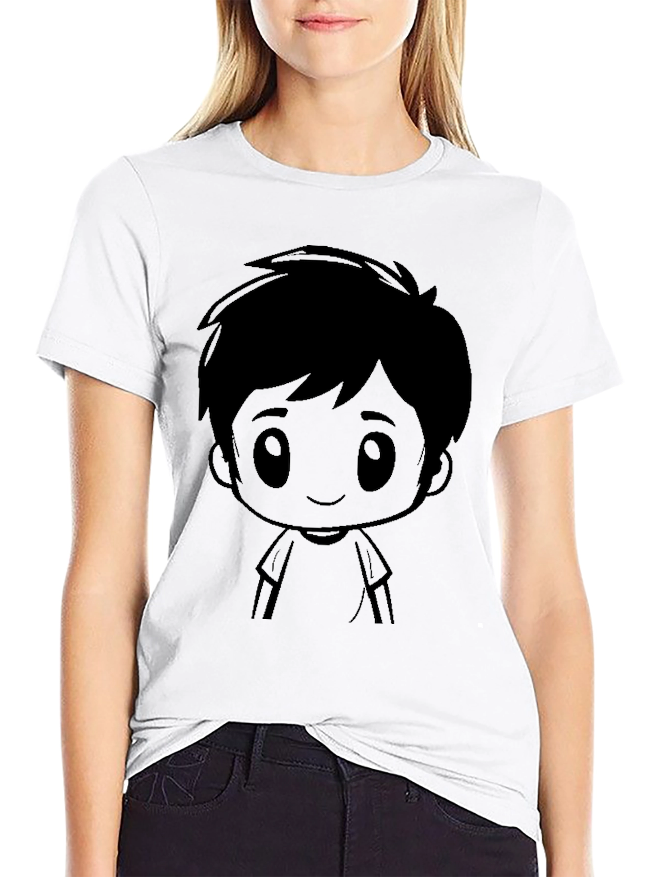 Cartoon Graphic Mens Black T-Shirt
