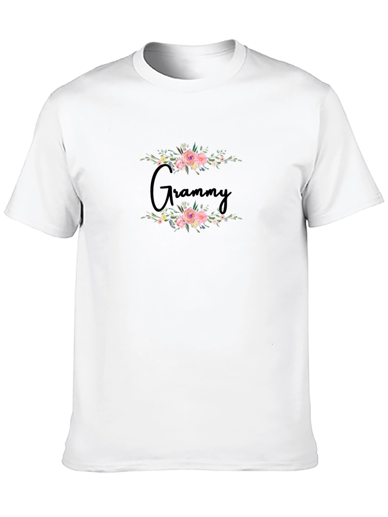 Floral Grammy Black T-Shirt