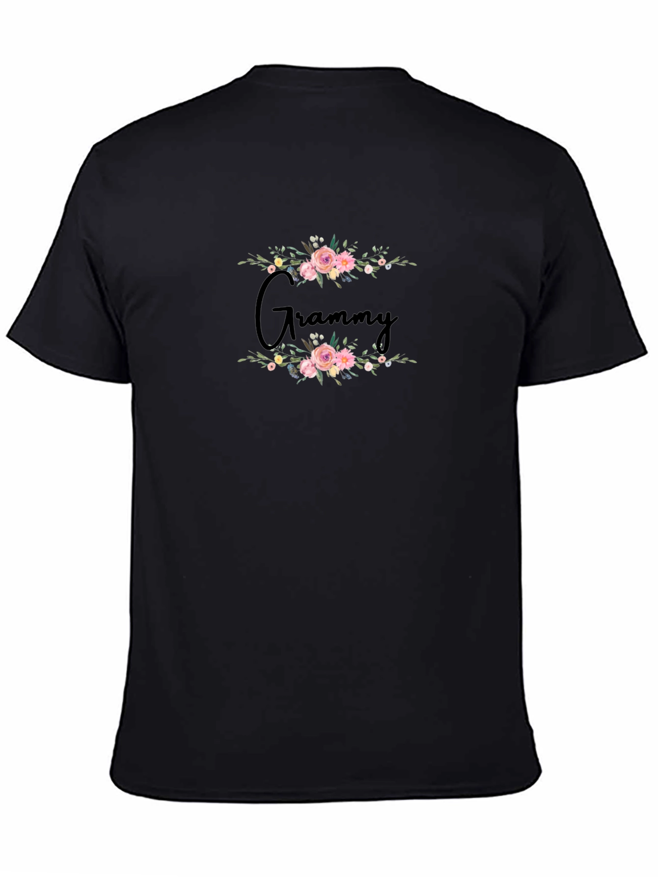 Floral Grammy Black T-Shirt