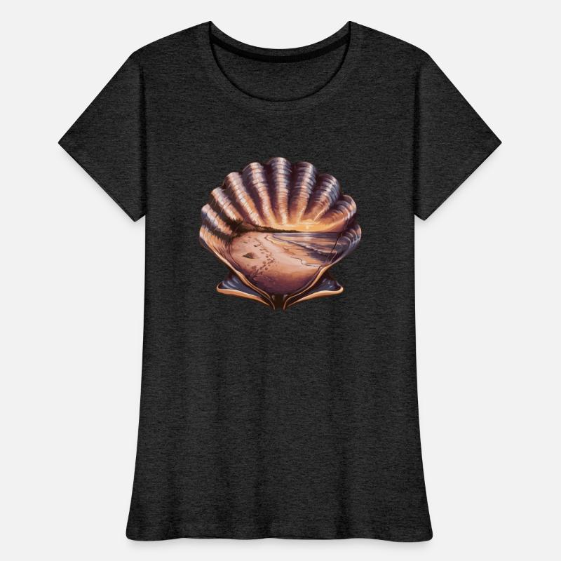 Seashell Beach Scene Serene Ocean Landscape