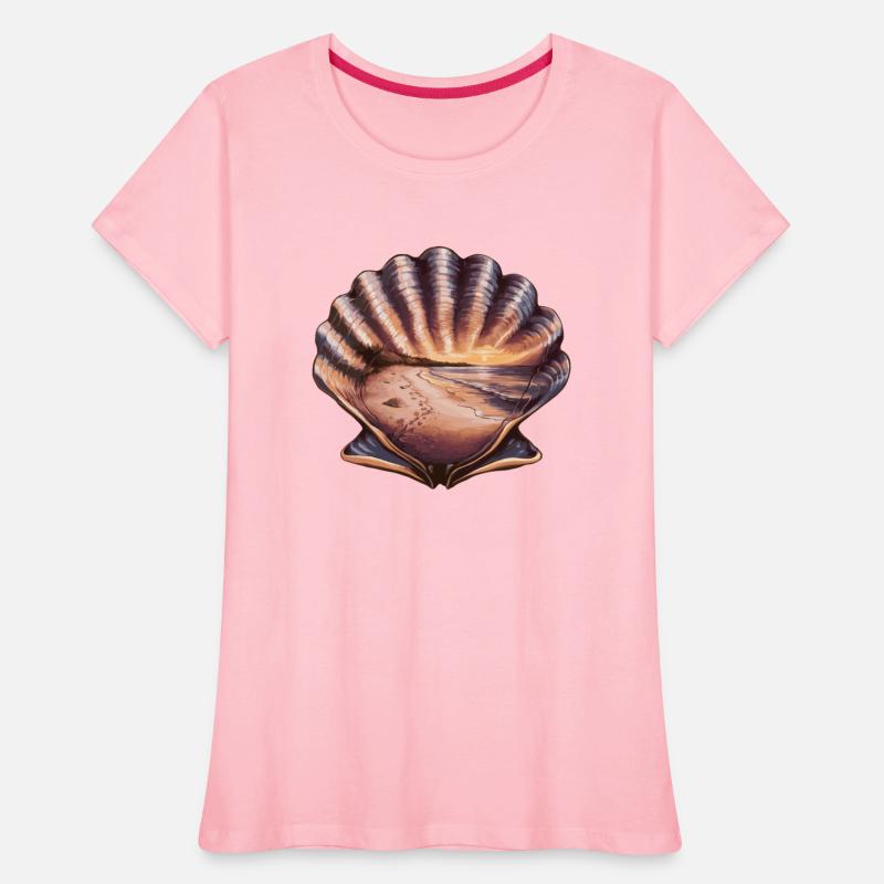 Seashell Beach Scene Serene Ocean Landscape