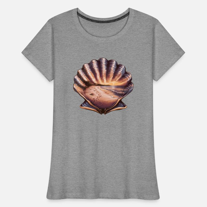 Seashell Beach Scene Serene Ocean Landscape