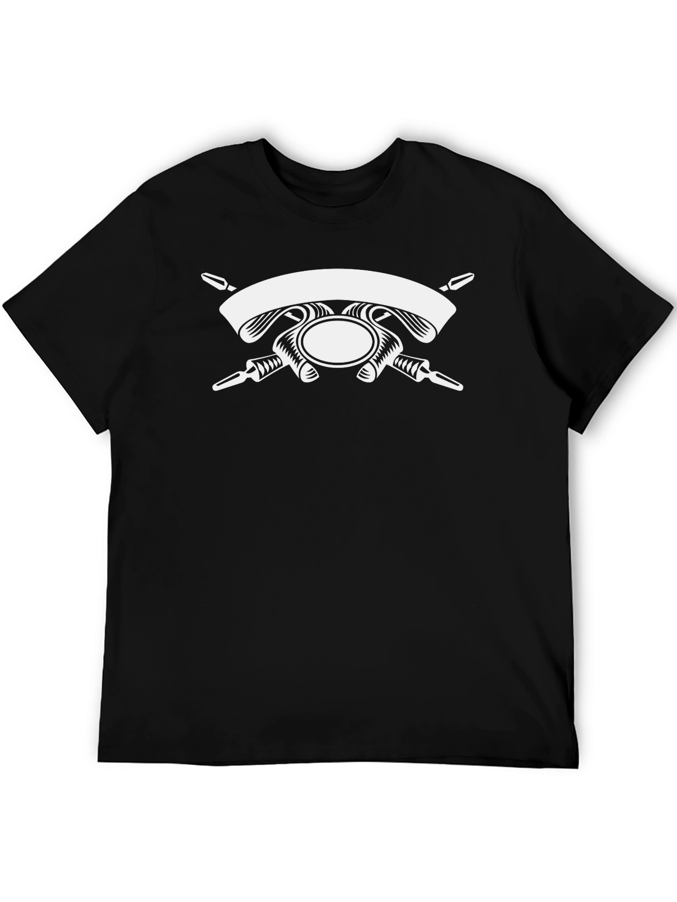 Mens Black T-Shirt with Tattoo Machine Graphic