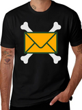 Envelope and Crossbones Graphic T-Shirt - Black