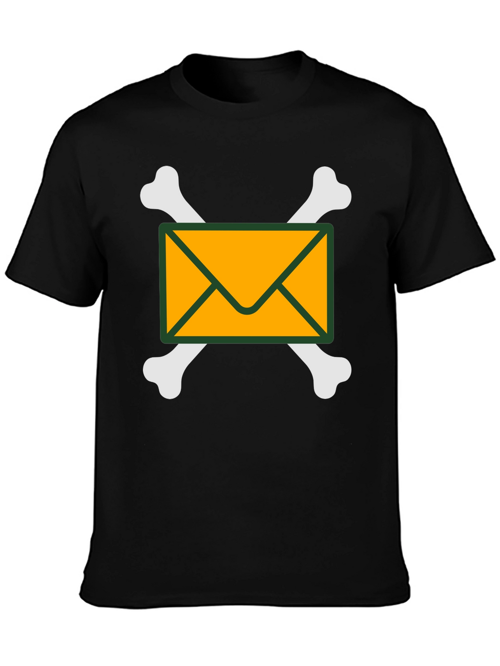 Envelope and Crossbones Graphic T-Shirt - Black