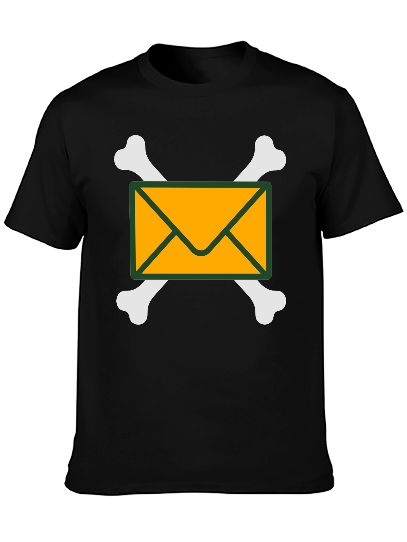 Envelope and Crossbones Graphic T-Shirt - Black