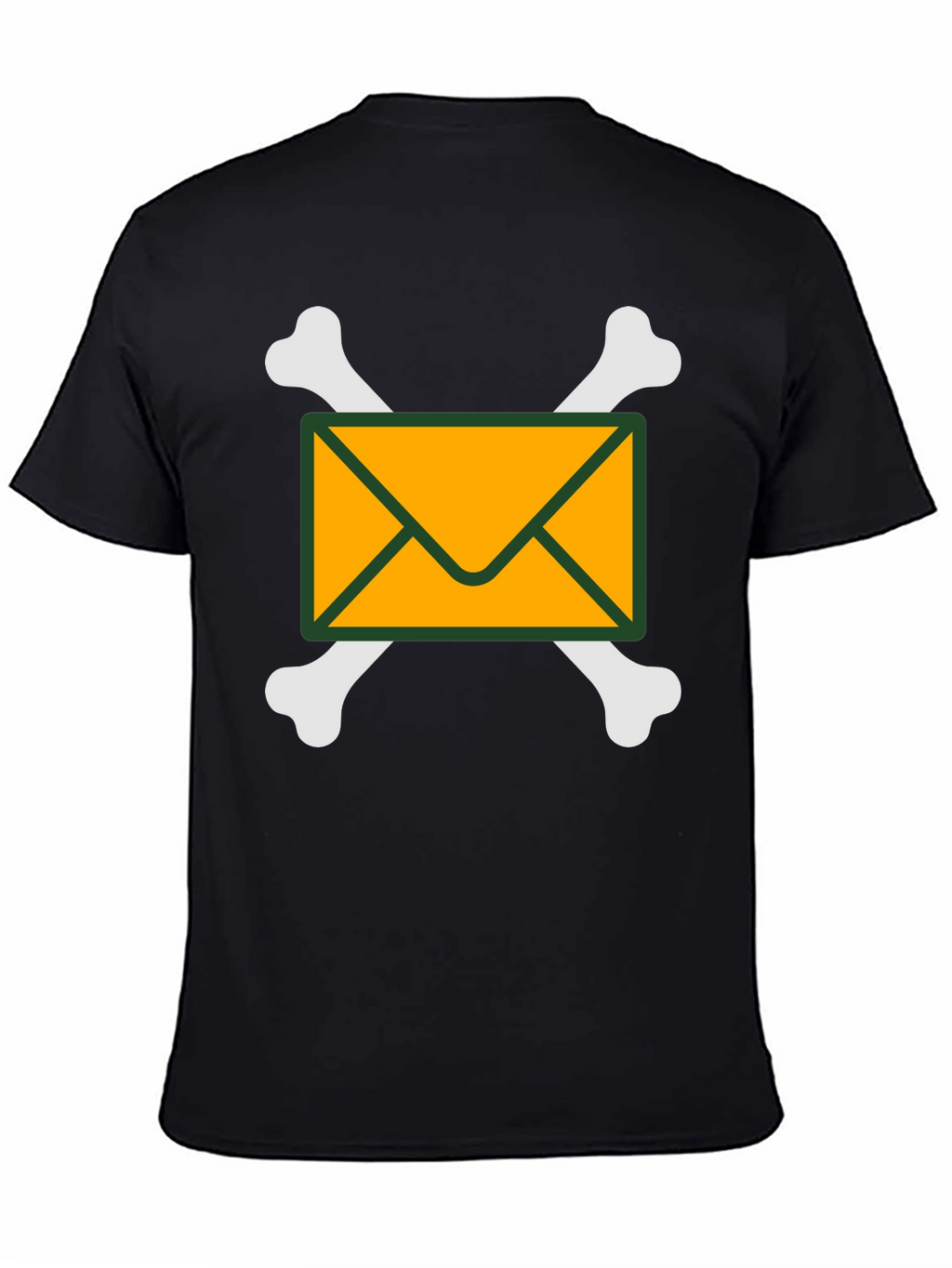 Envelope and Crossbones Graphic T-Shirt - Black