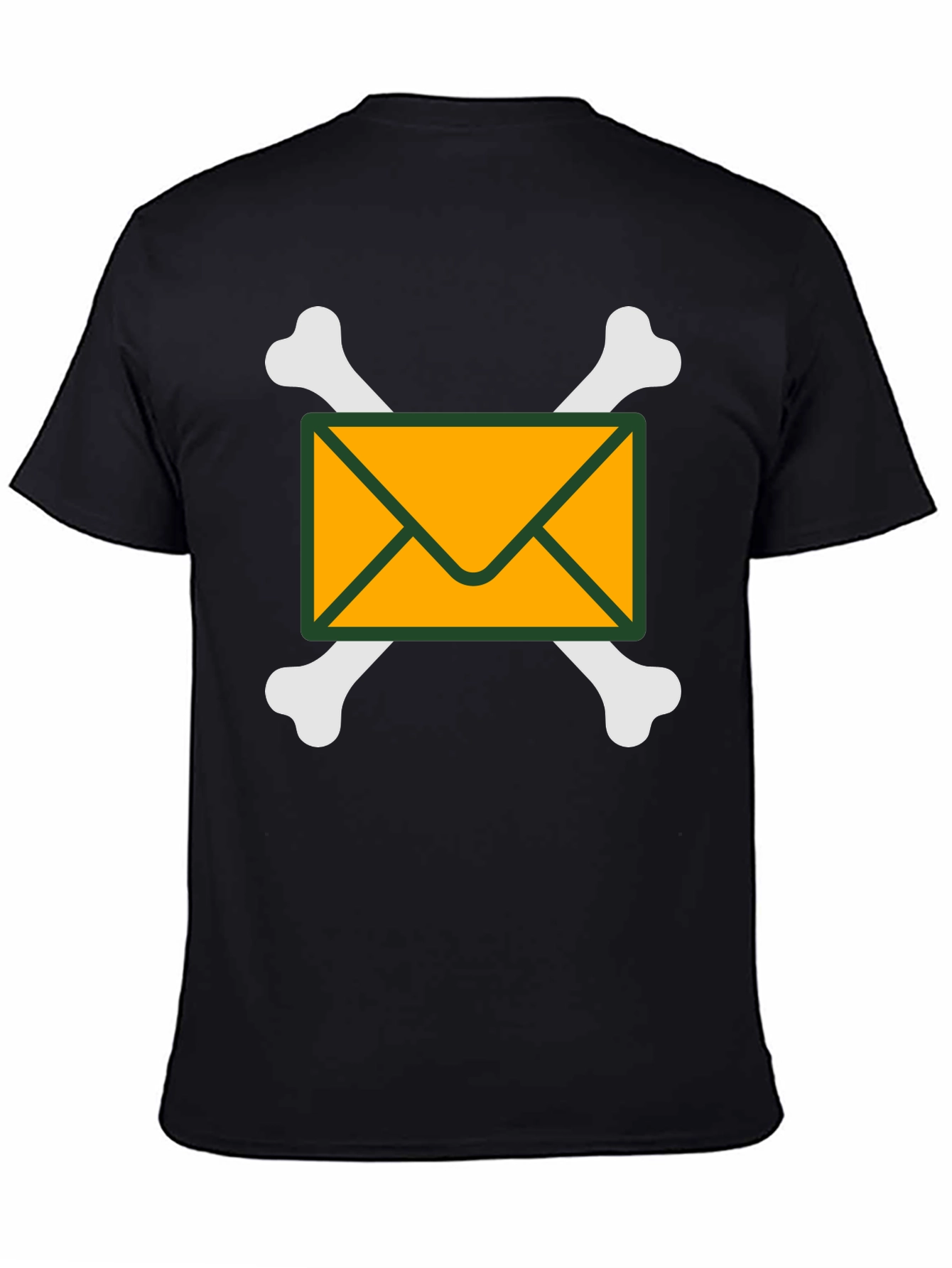 Envelope and Crossbones Graphic T-Shirt - Black