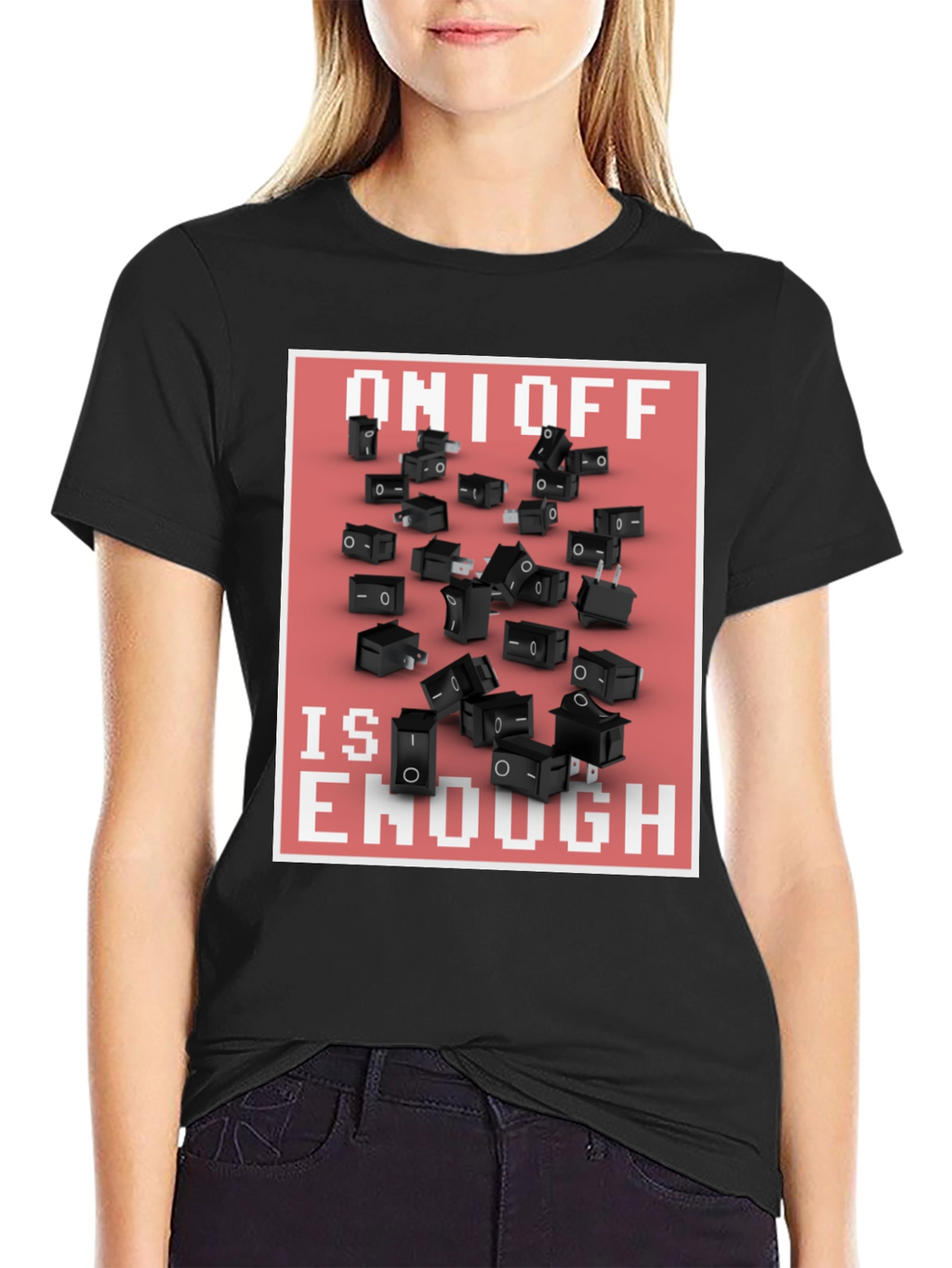 On/Off Switch T-Shirt - Black Graphic Tee