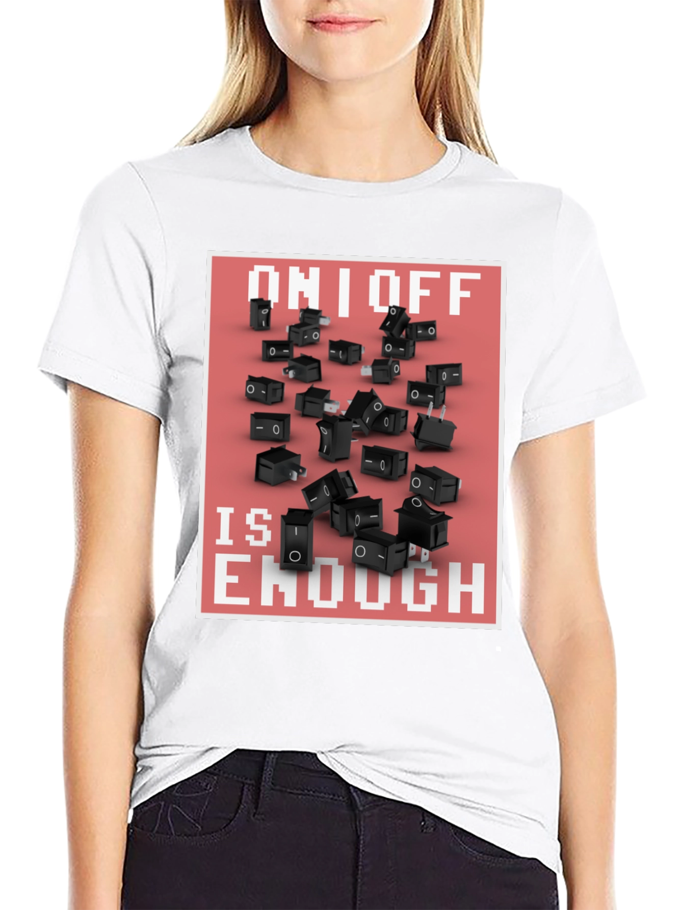 On/Off Switch T-Shirt - Black Graphic Tee