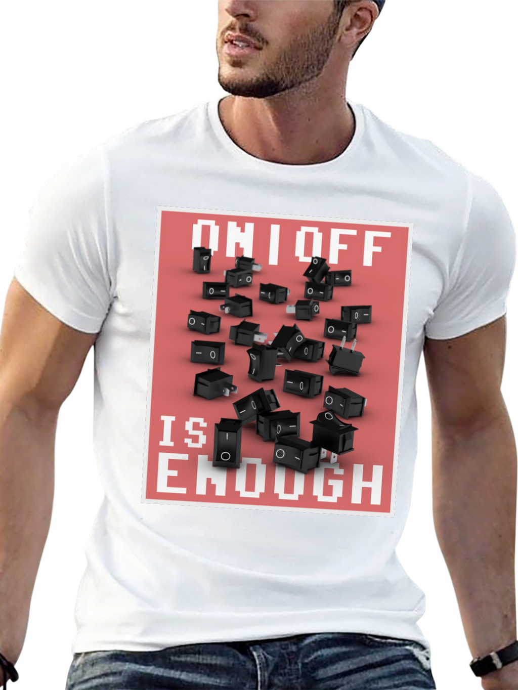 On/Off Switch T-Shirt - Black Graphic Tee