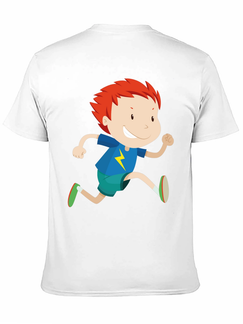 Boy Running Graphic Print Crew Neck T-Shirt