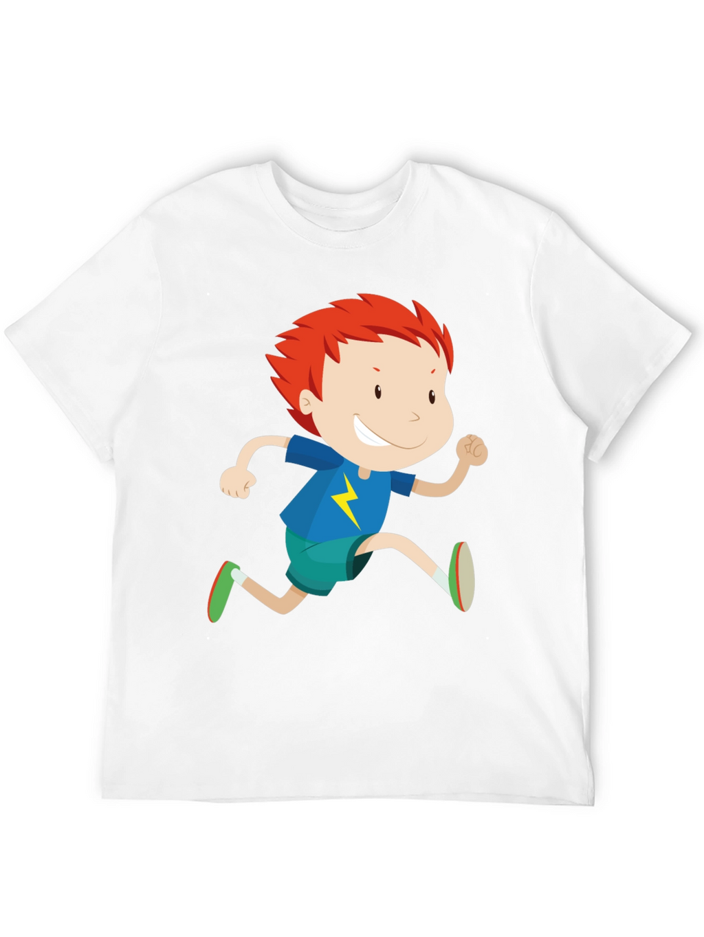 Boy Running Graphic Print Crew Neck T-Shirt