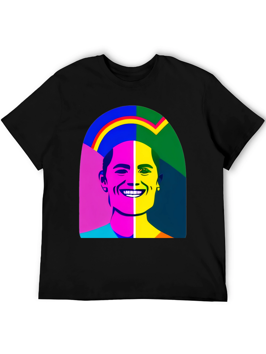 Pop Art Portrait Black T-Shirt