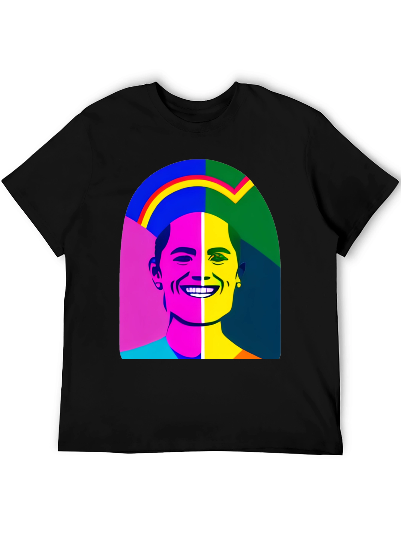 Pop Art Portrait Black T-Shirt