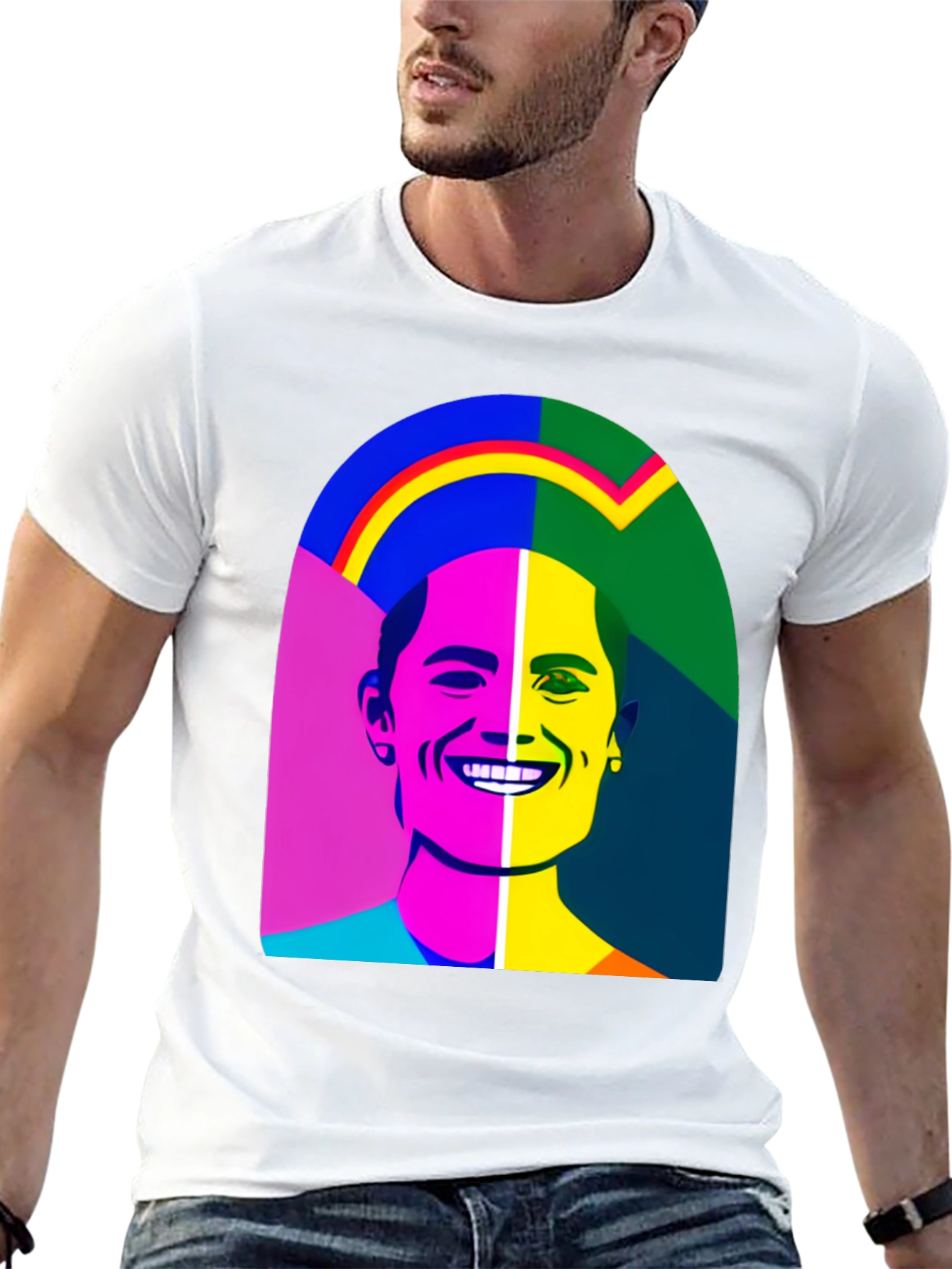 Pop Art Portrait Black T-Shirt