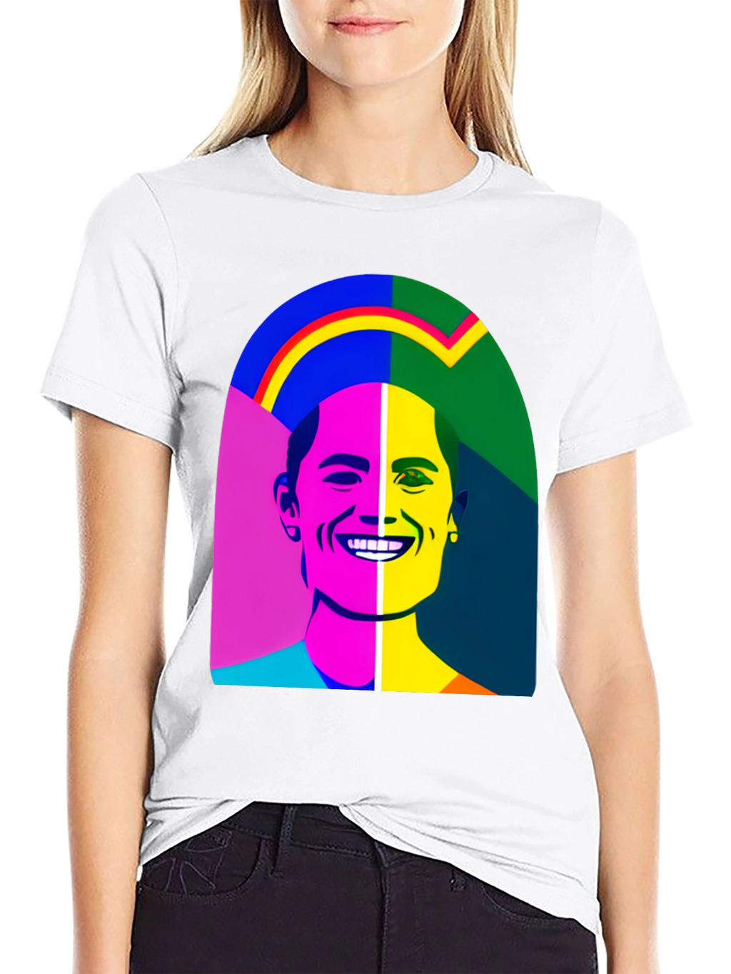 Pop Art Portrait Black T-Shirt