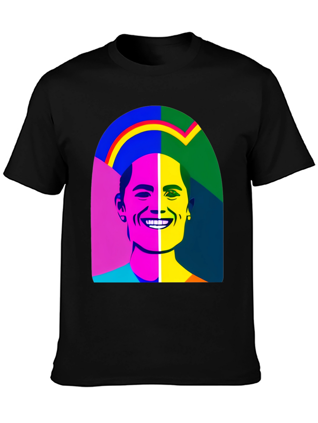 Pop Art Portrait Black T-Shirt